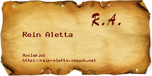 Rein Aletta névjegykártya